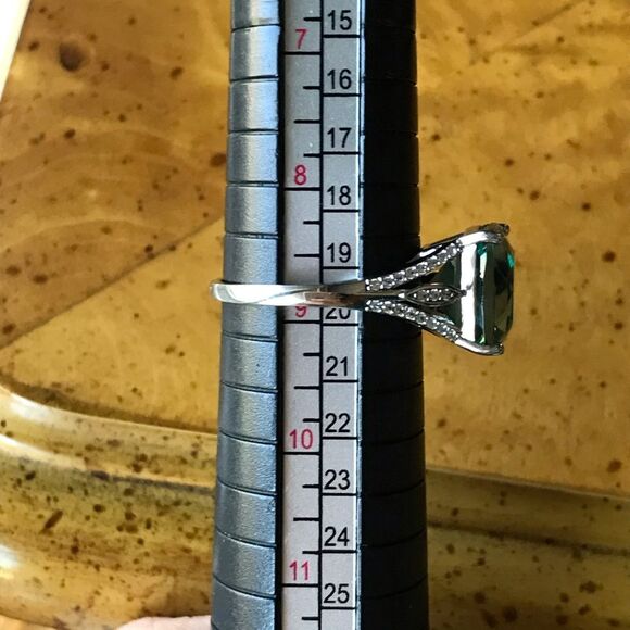 Teal Color Changing Fluorite Sterling Silver Ring Size 8.75 - Picture 6 of 9